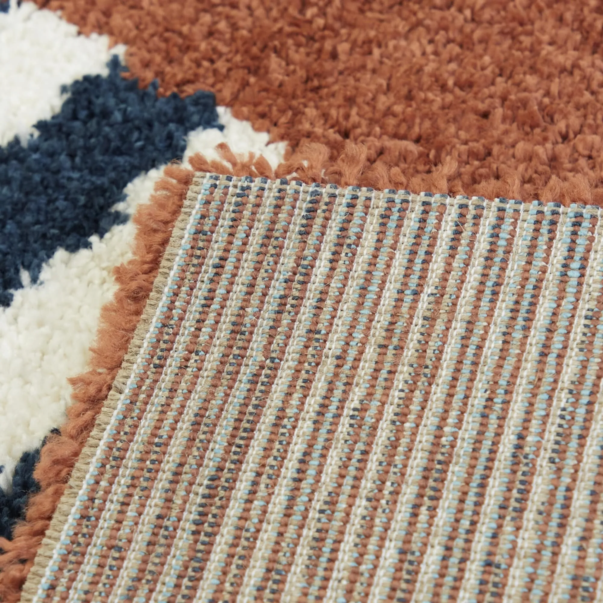 Marc Geometric Color Blocked Shag Area Rug