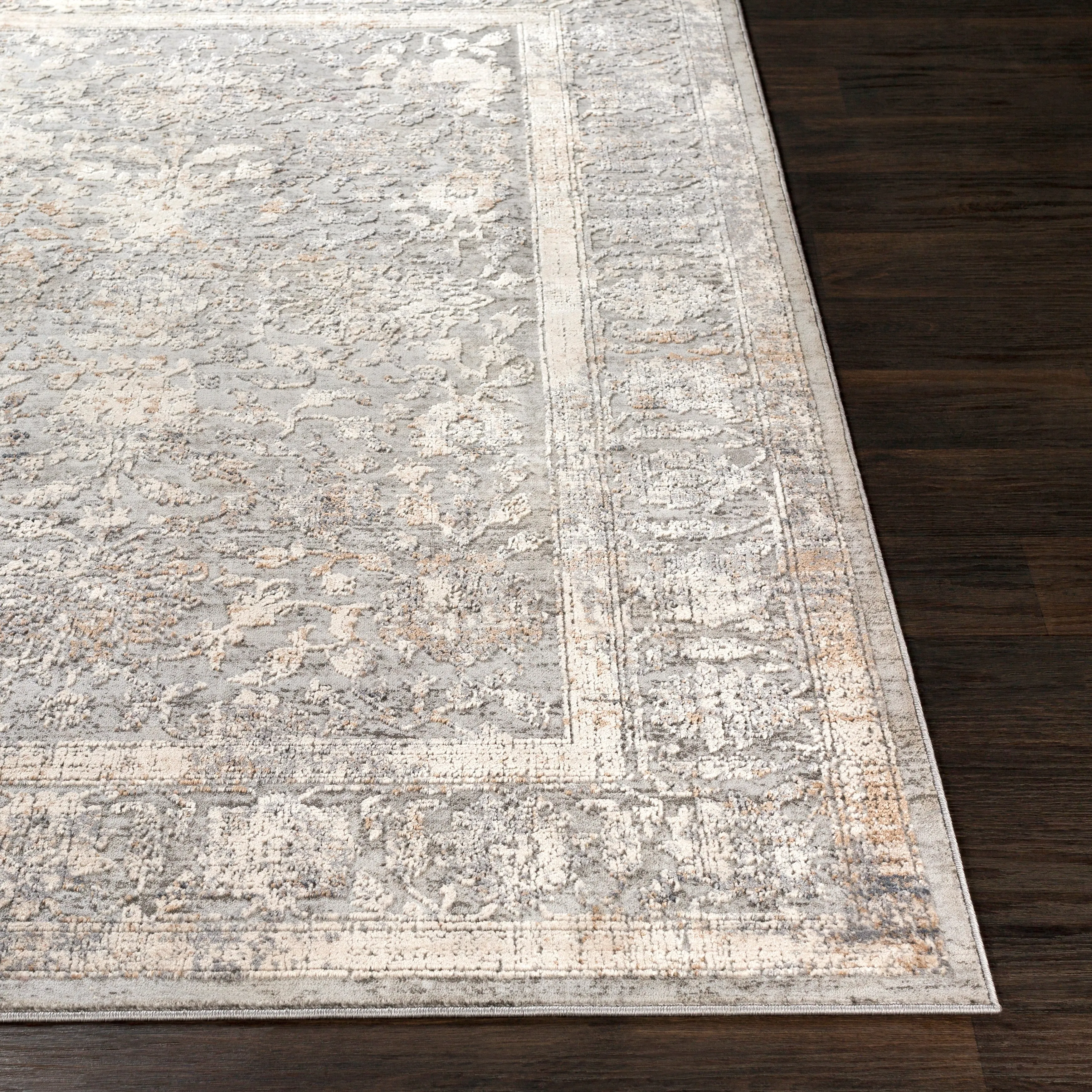 Margarethe Grey Traditional Area Rug - 5'3 x 7'3