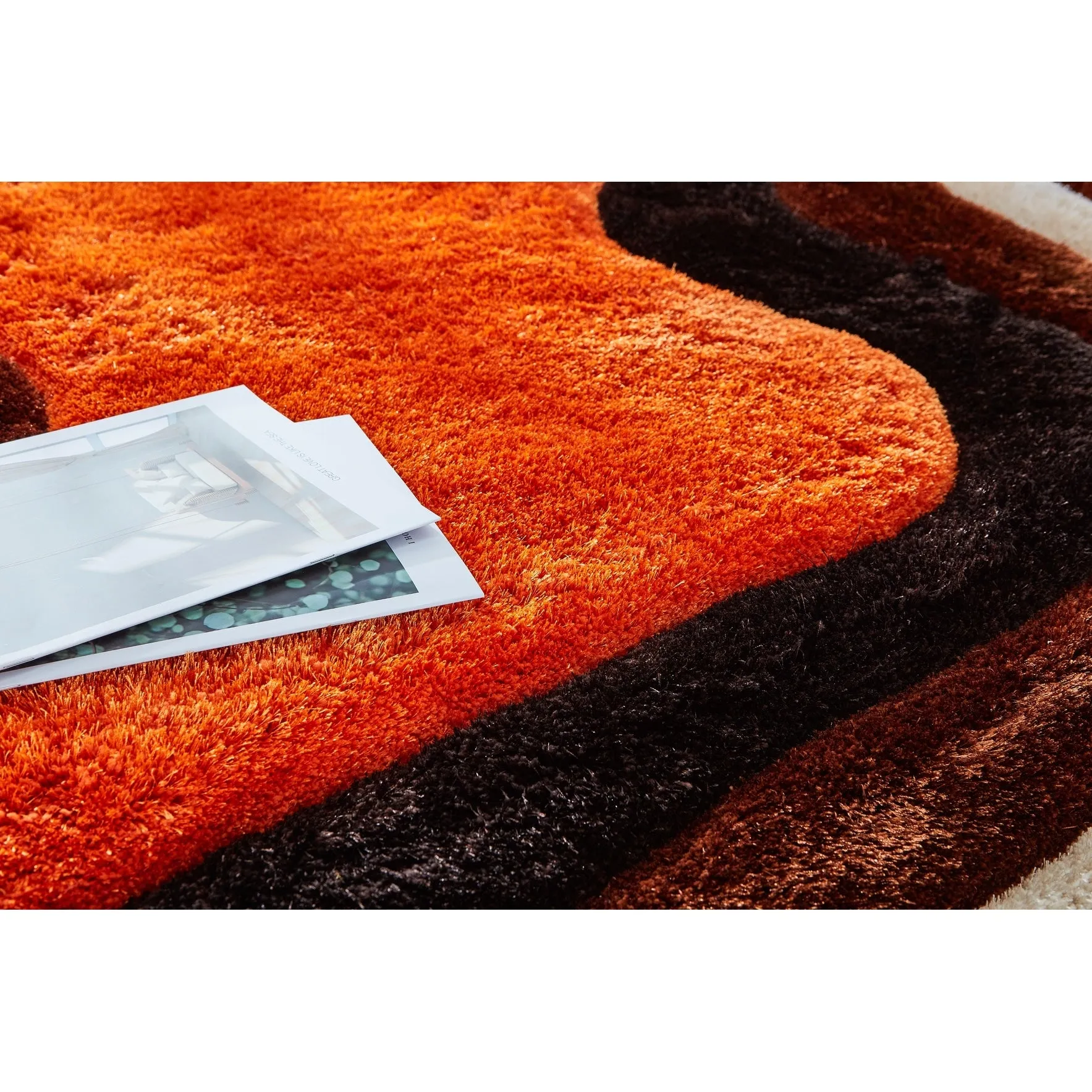 Mateos Collection Geometric Orange/Brown Area Rug