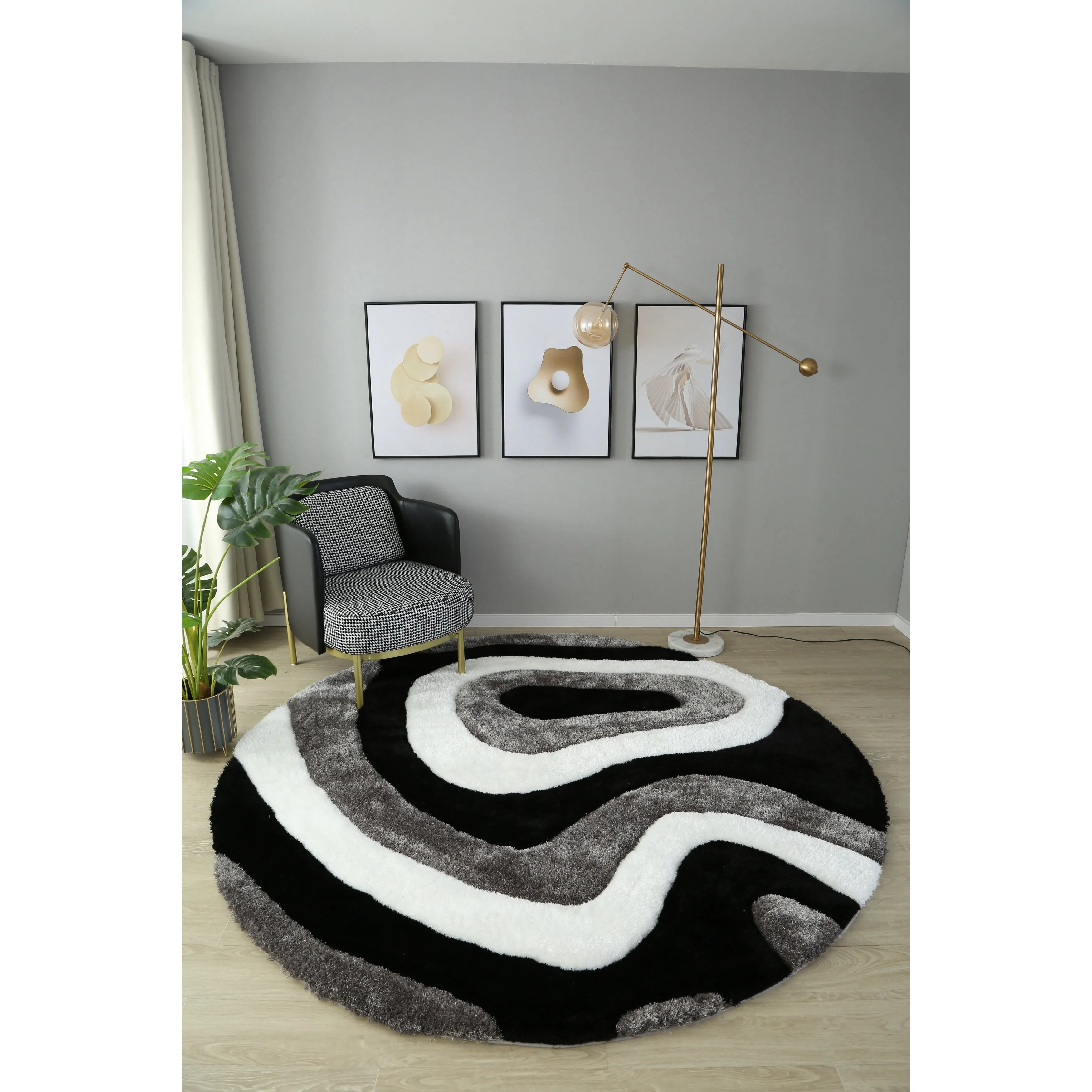 Mateos Shag Abstract Designed Area Rug