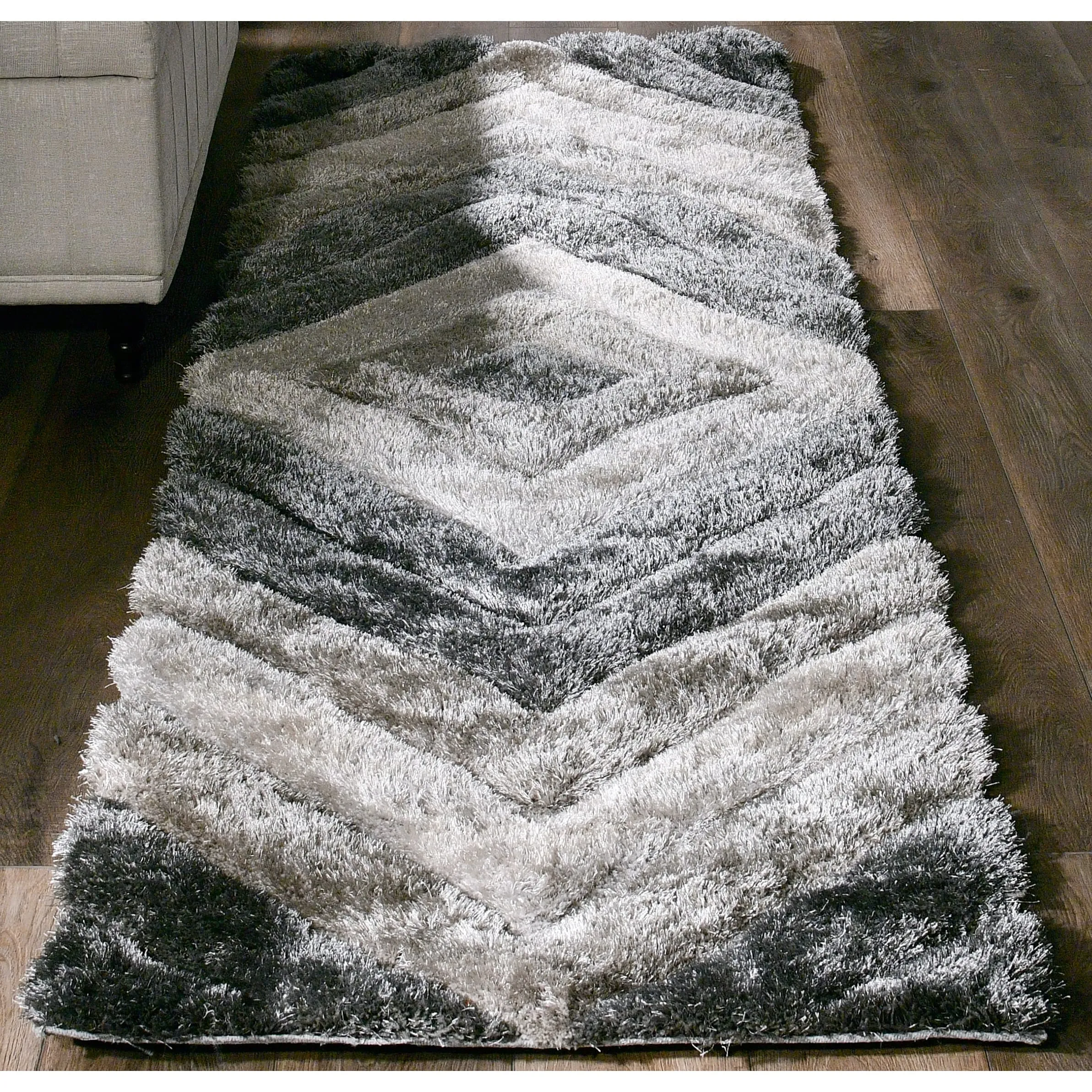 Mateos Shag Collection Geometric Area Rug