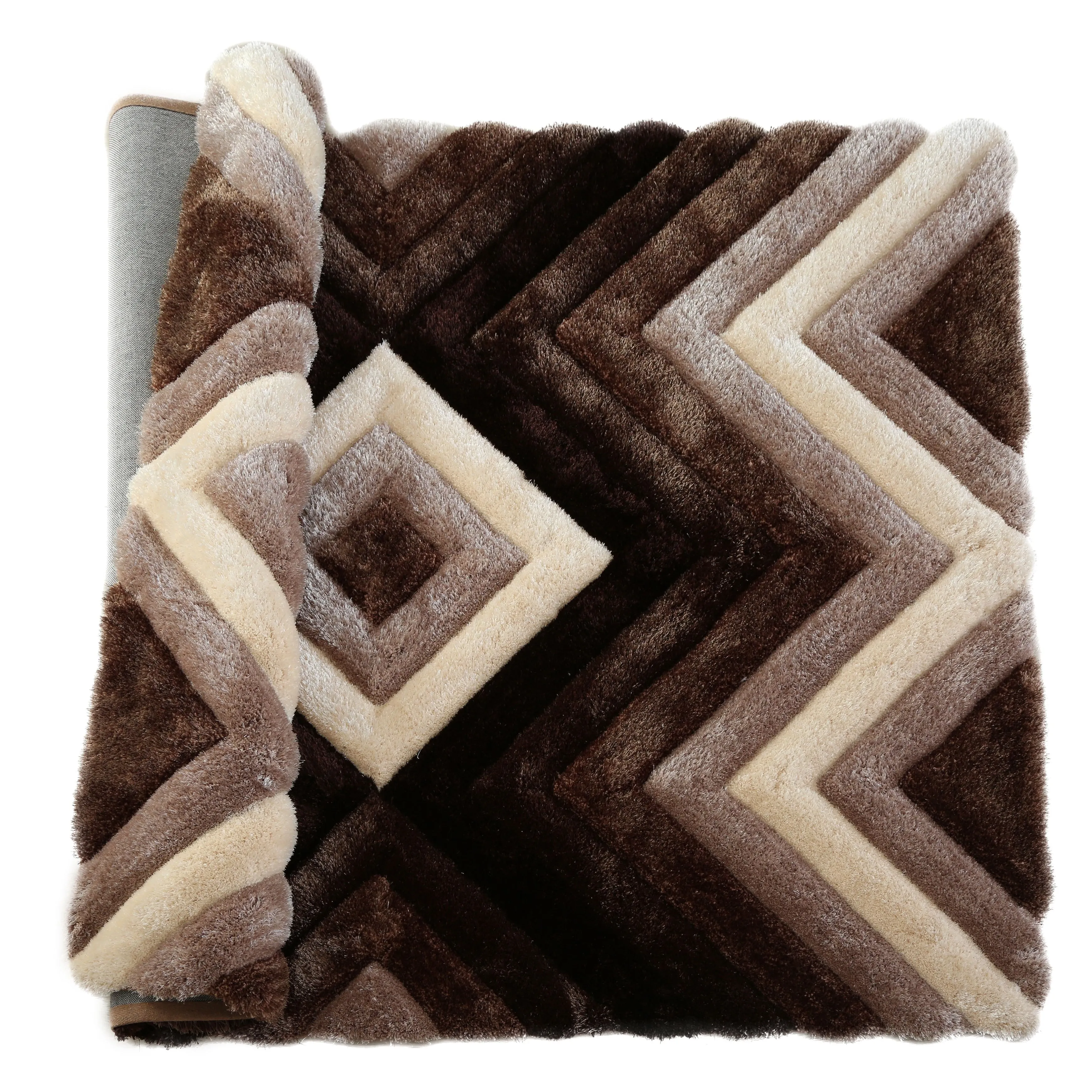 Mateos Shag Collection Geometric Area Rug