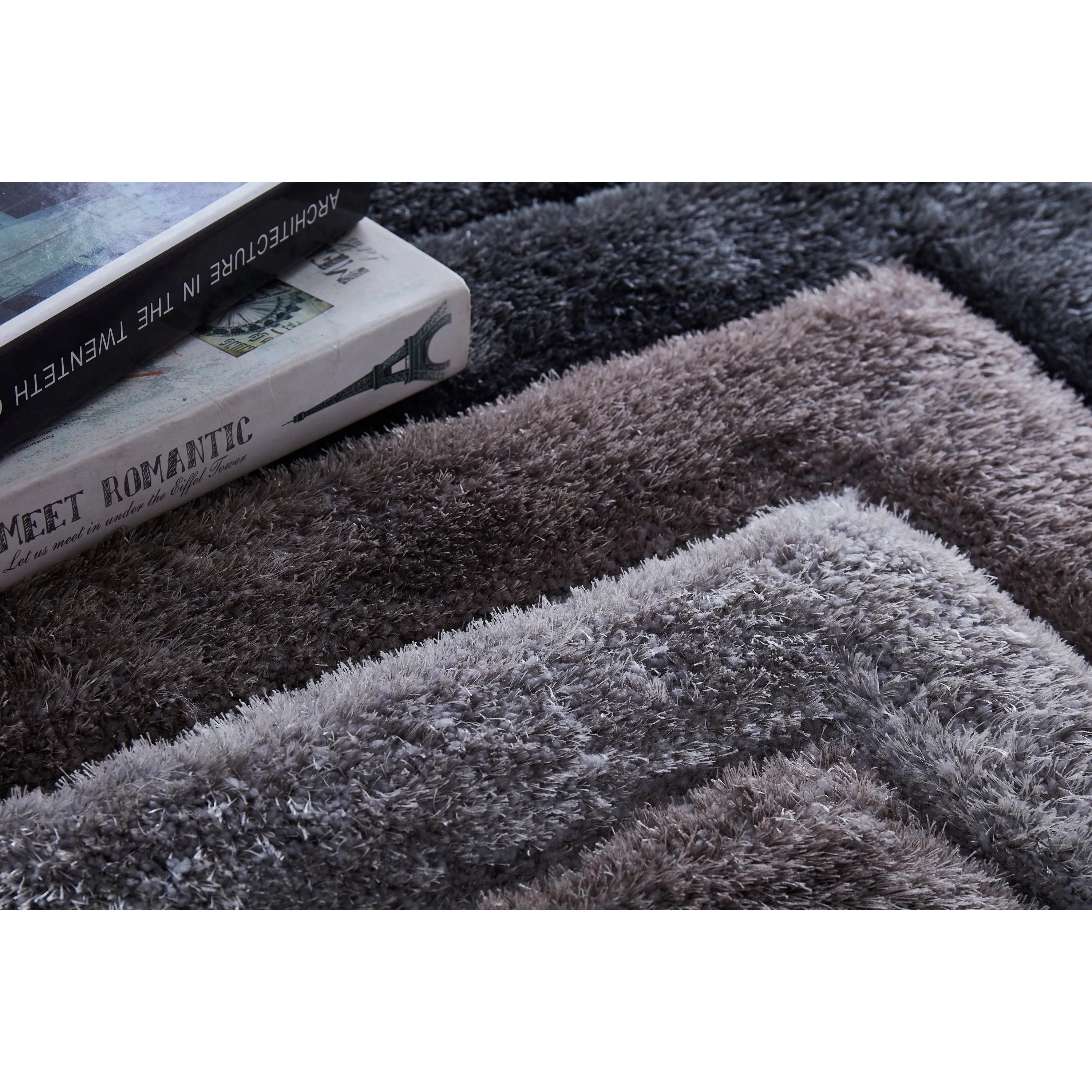 Mateos Shag Collection Geometric Area Rug