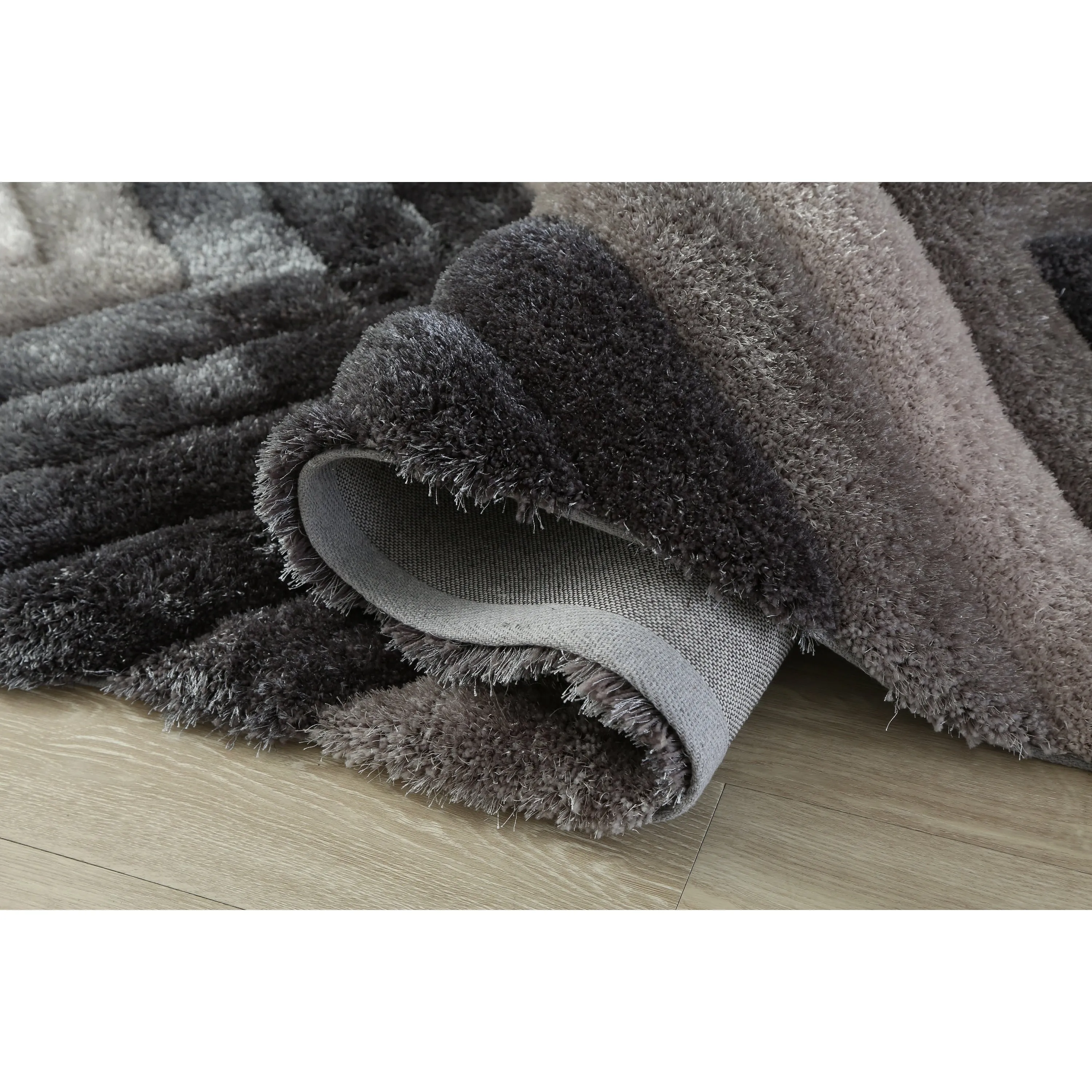 Mateos Shag Collection Geometric Area Rug