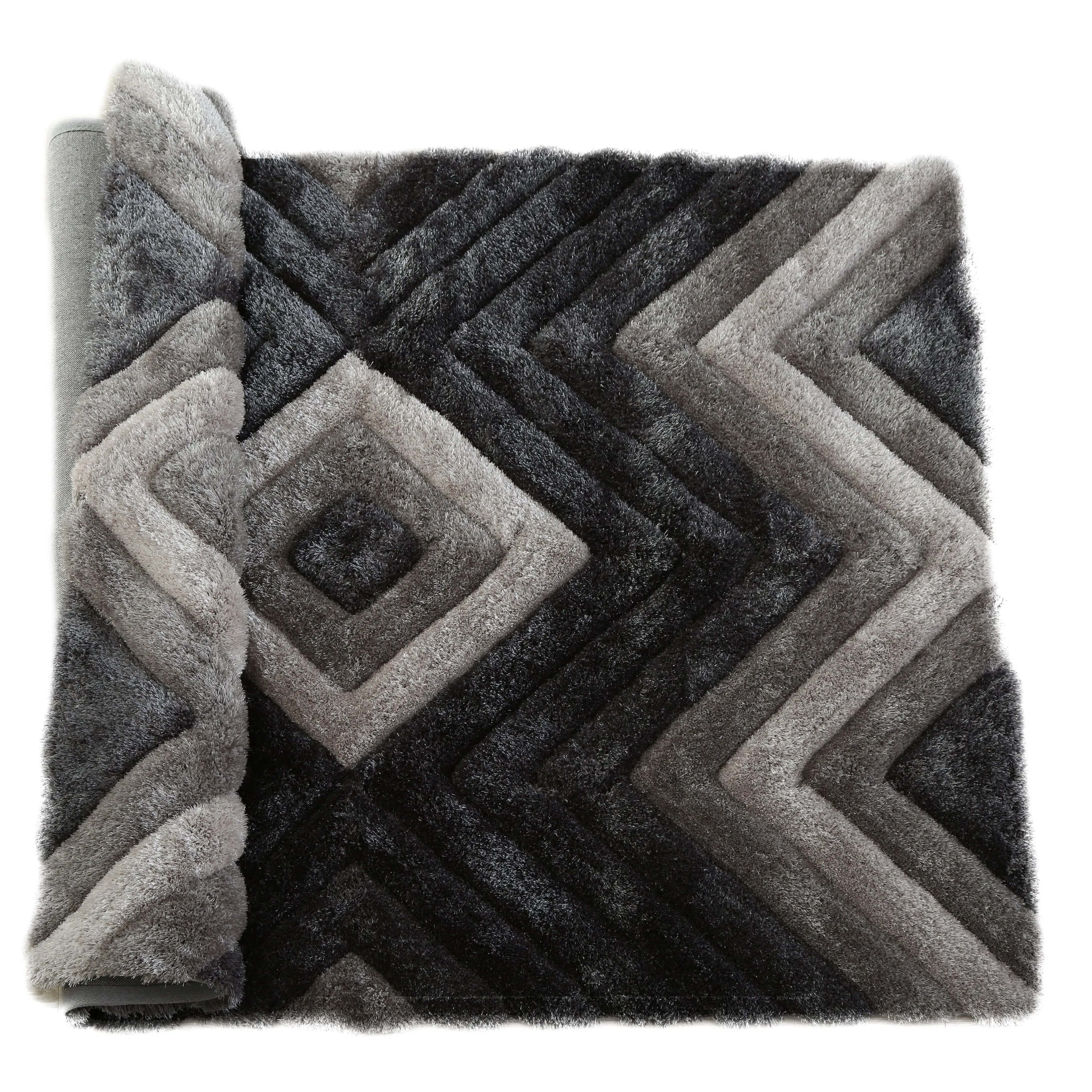 Mateos Shag Collection Geometric Area Rug