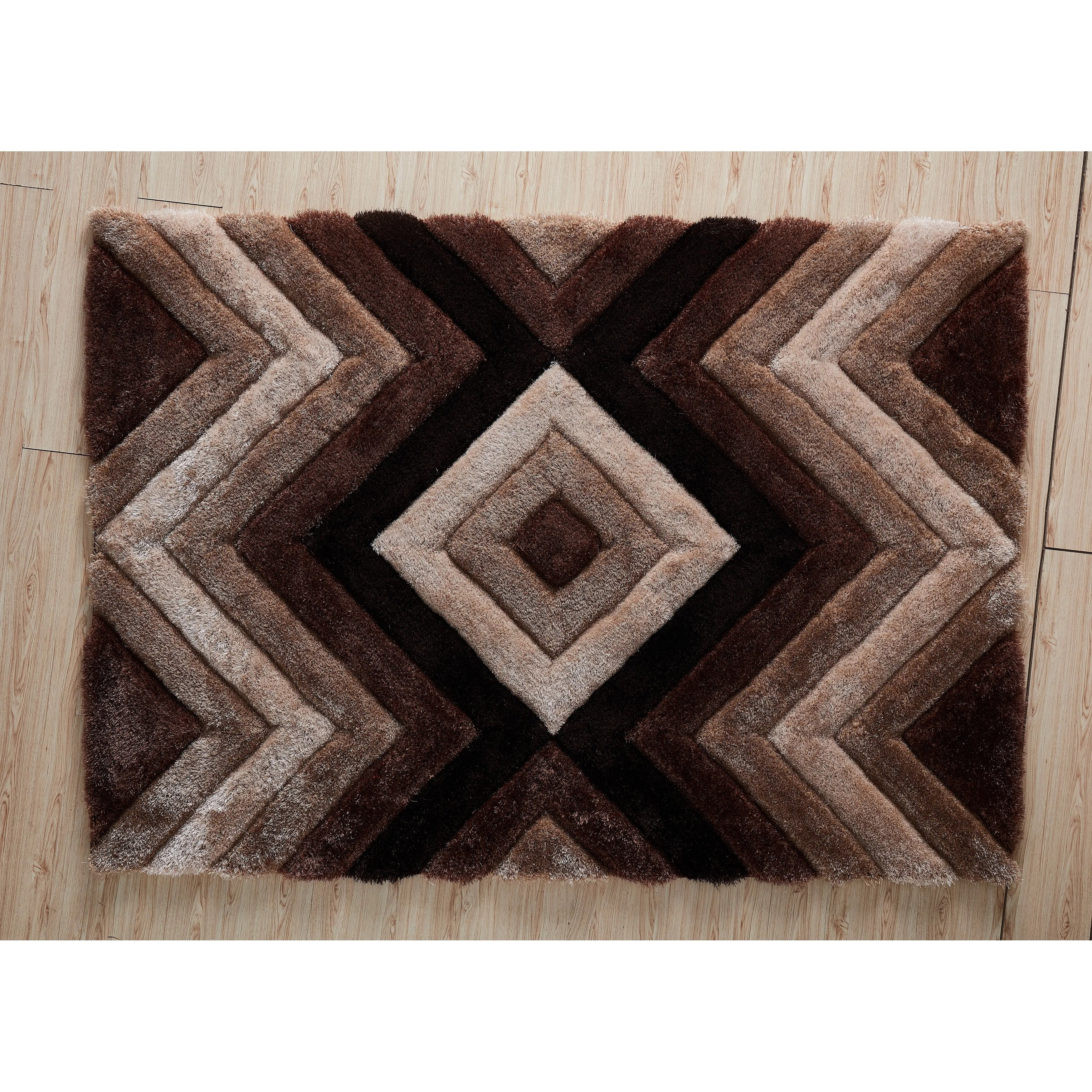 Mateos Shag Collection Geometric Area Rug