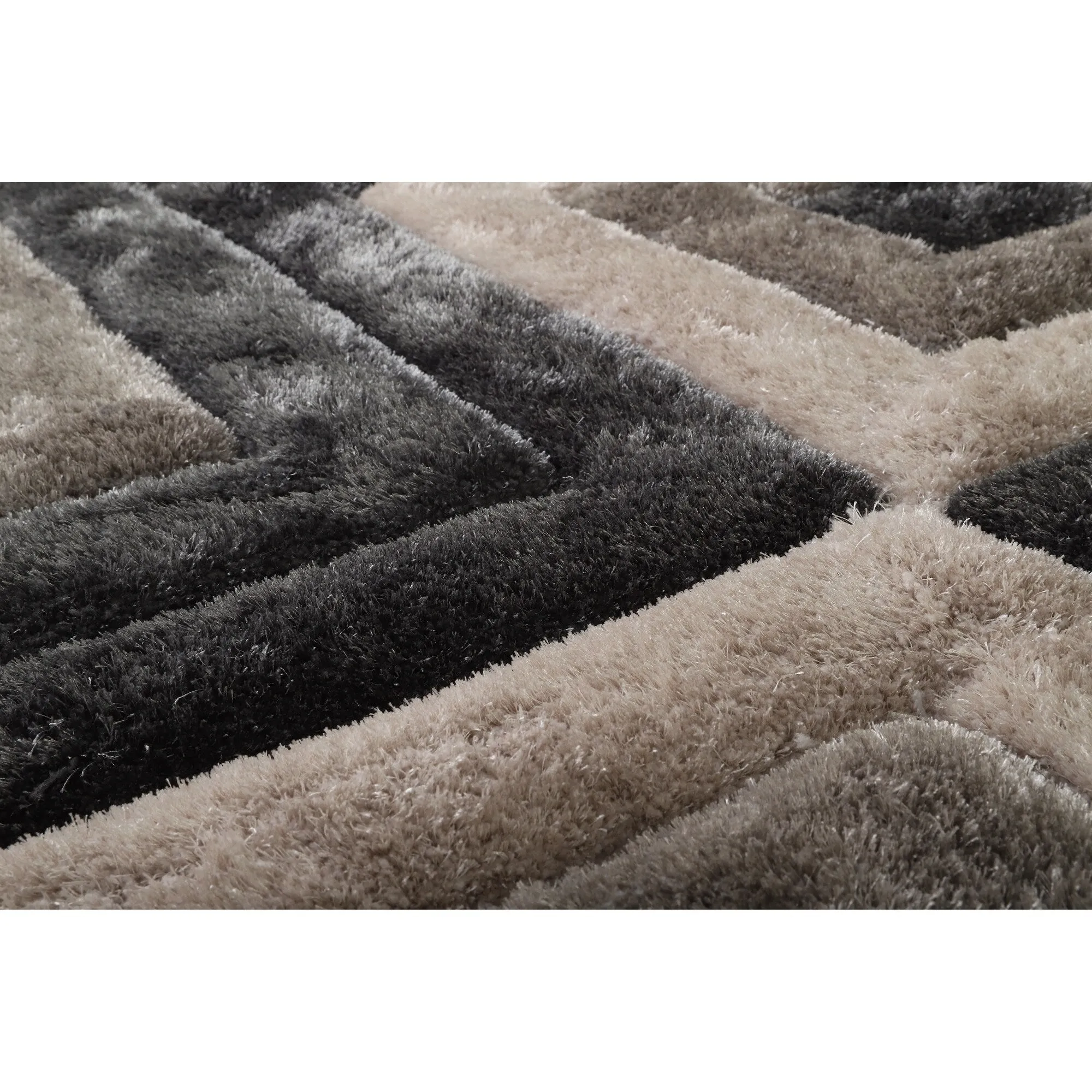 Mateos Shag Collection Geometric Area Rug