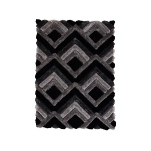 Mateos Shag Collection Grey/Beige/Black Area Rug