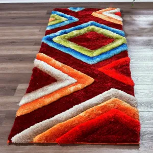 Mateos Shag Collection Multicolor Abstract Area Rug