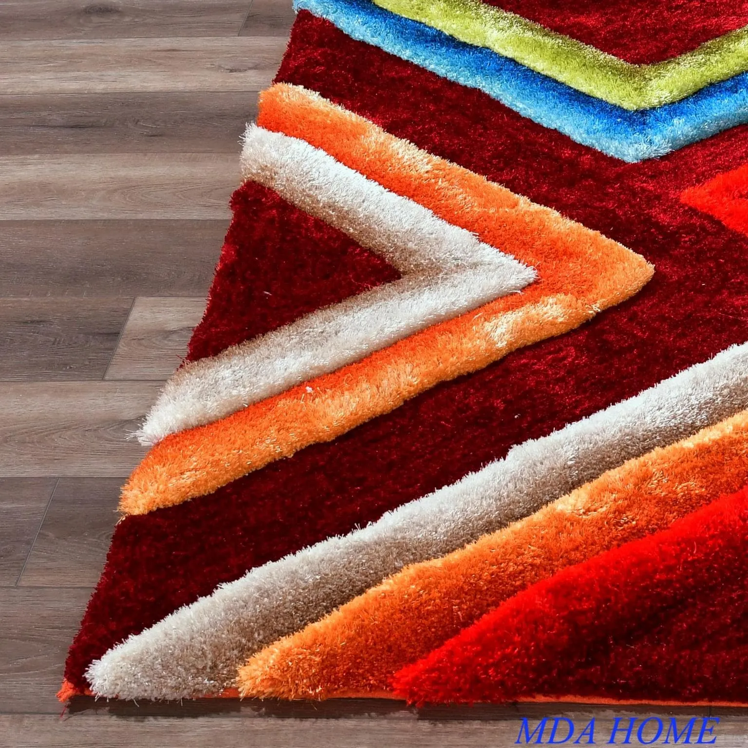Mateos Shag Collection Multicolor Abstract Area Rug