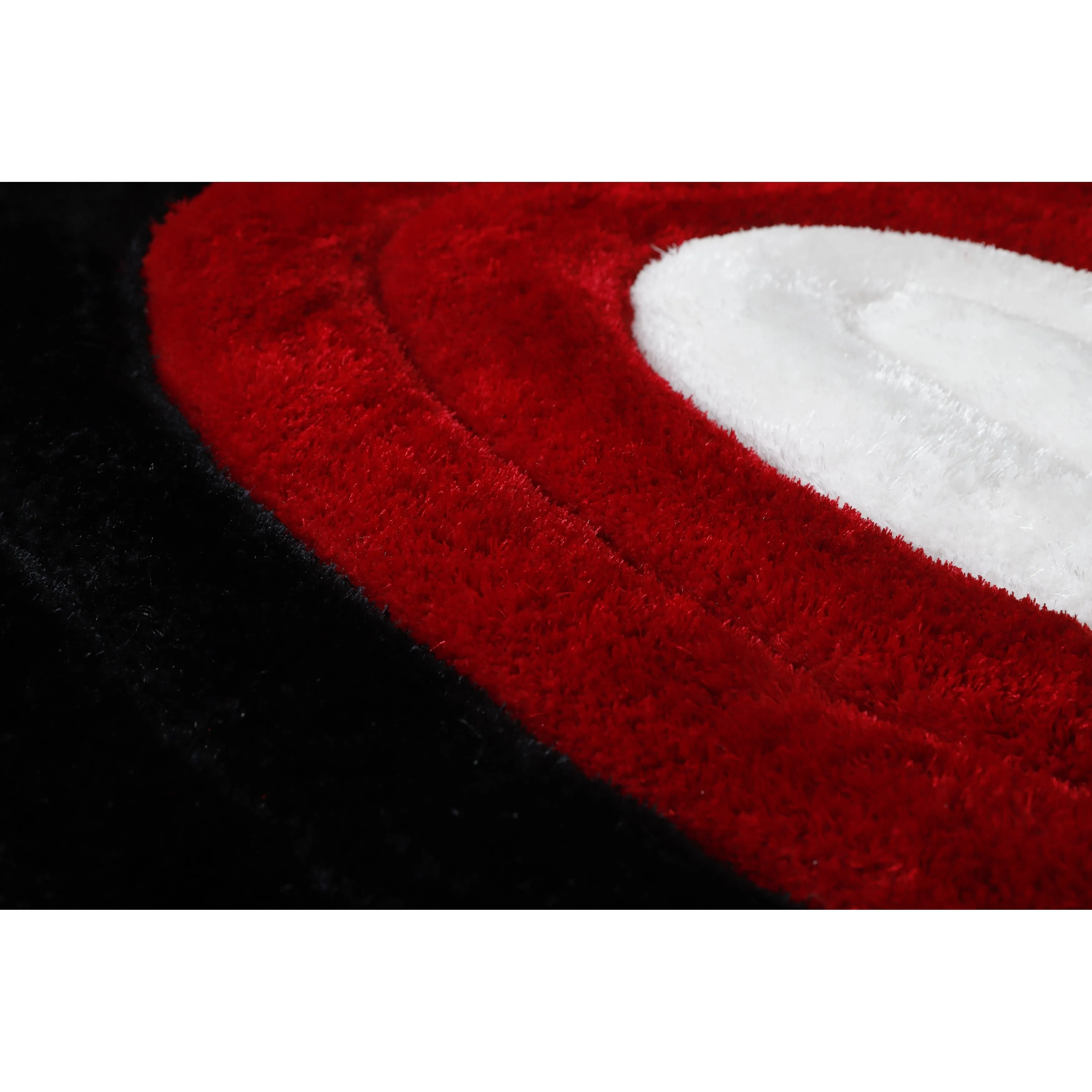 Mateos Shag Collection Red/Black Area Rug