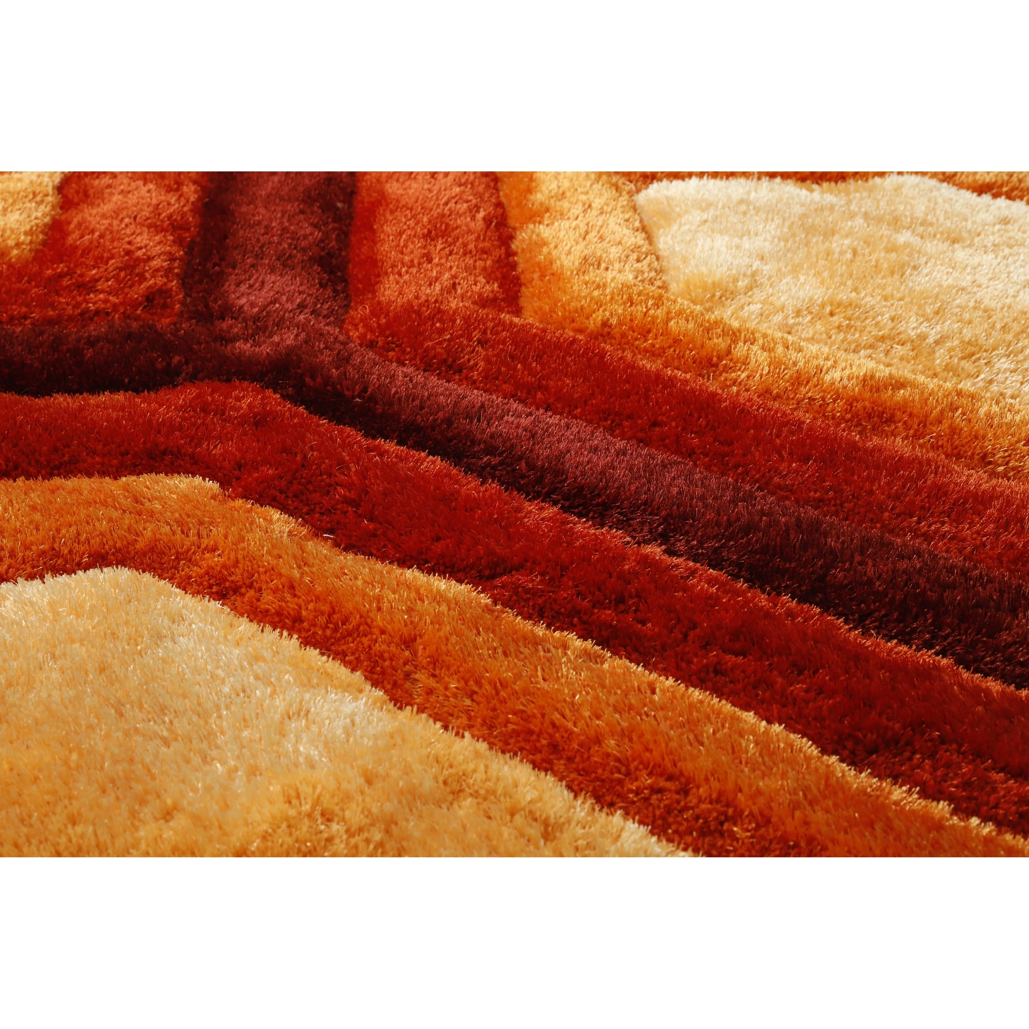 Mateos Shag Red/Orange Contemporary Designed Area Rug