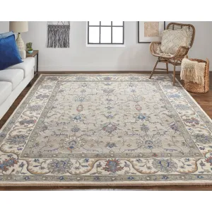 Mattias Tufted Persian Floral Rug. Warm Gray/Blue. Area Rug