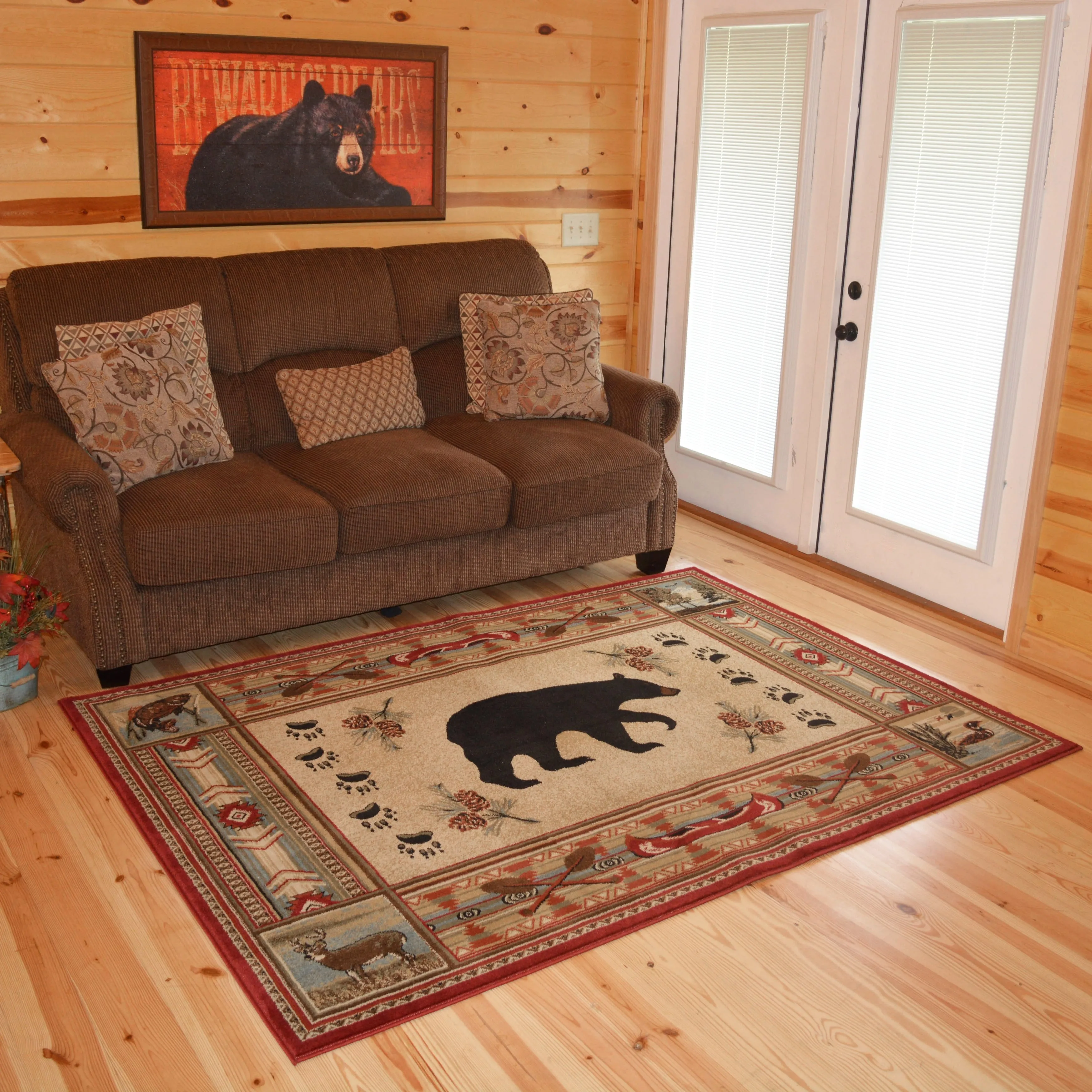 Mayberry Hearthside Woodlands Bear Lodge Area Rug
