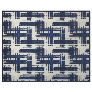 Meera Coastal Inspired Rug. Crosshatch. Navy Blue. Accent Rug