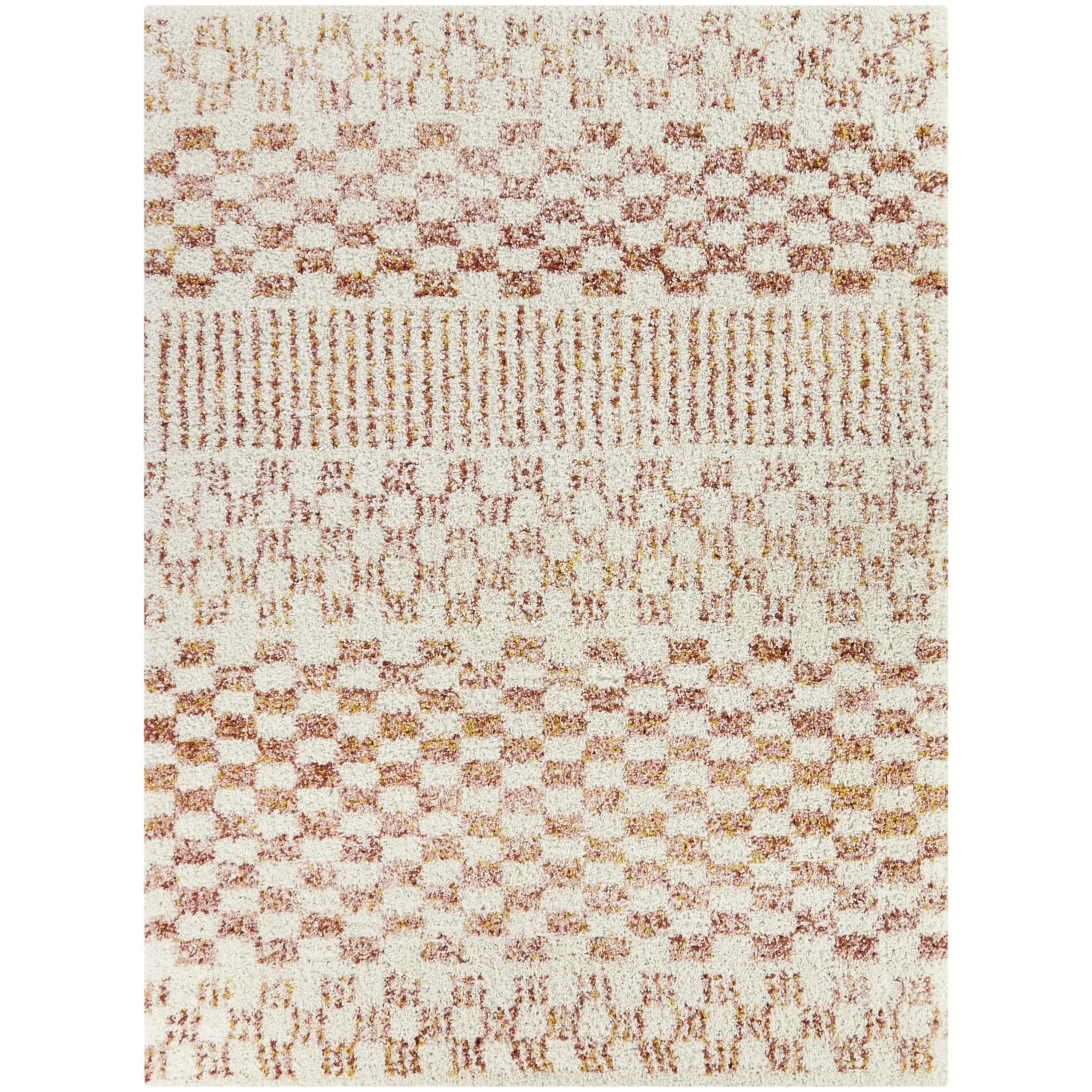 Mendieta Checkered Shag Area Rug