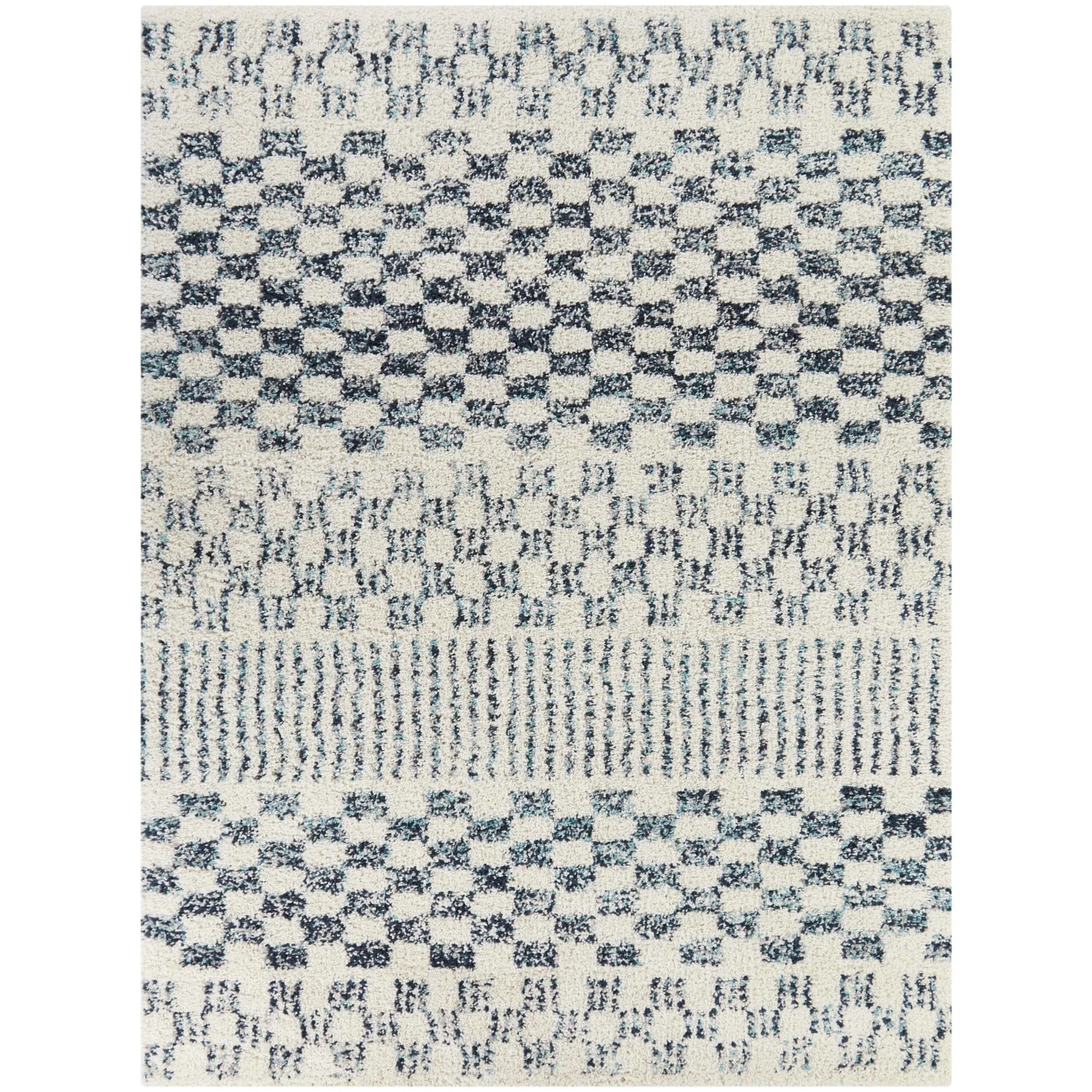 Mendieta Checkered Shag Area Rug