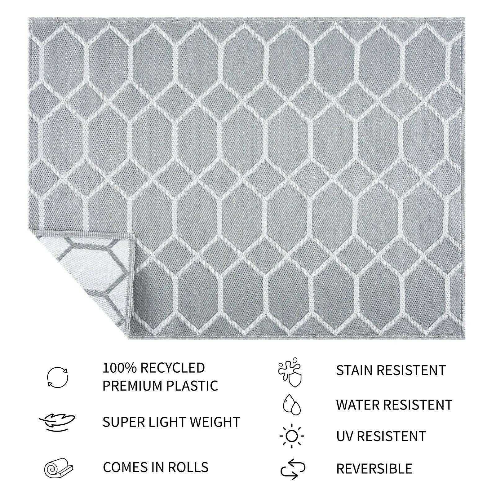 Miami Design 100% Eco-friendly Lightweight Plastic Outdoor Mat/Rug