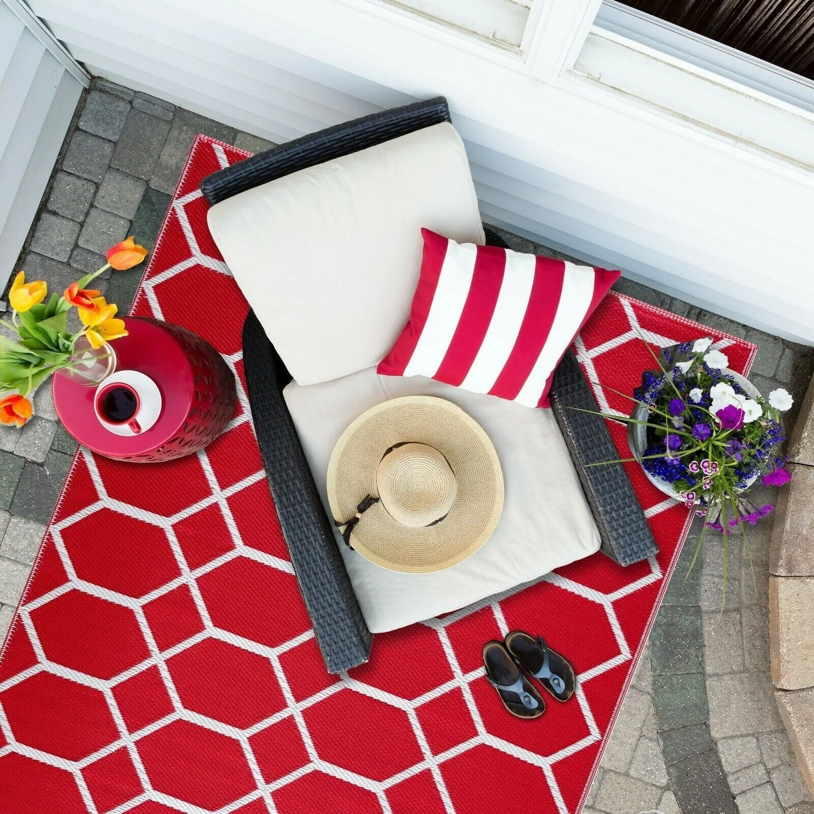 Miami Design 100% Eco-friendly Lightweight Plastic Outdoor Mat/Rug