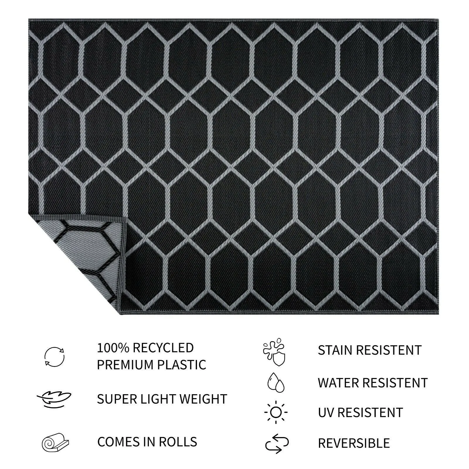 Miami Design 100% Eco-friendly Lightweight Plastic Outdoor Mat/Rug