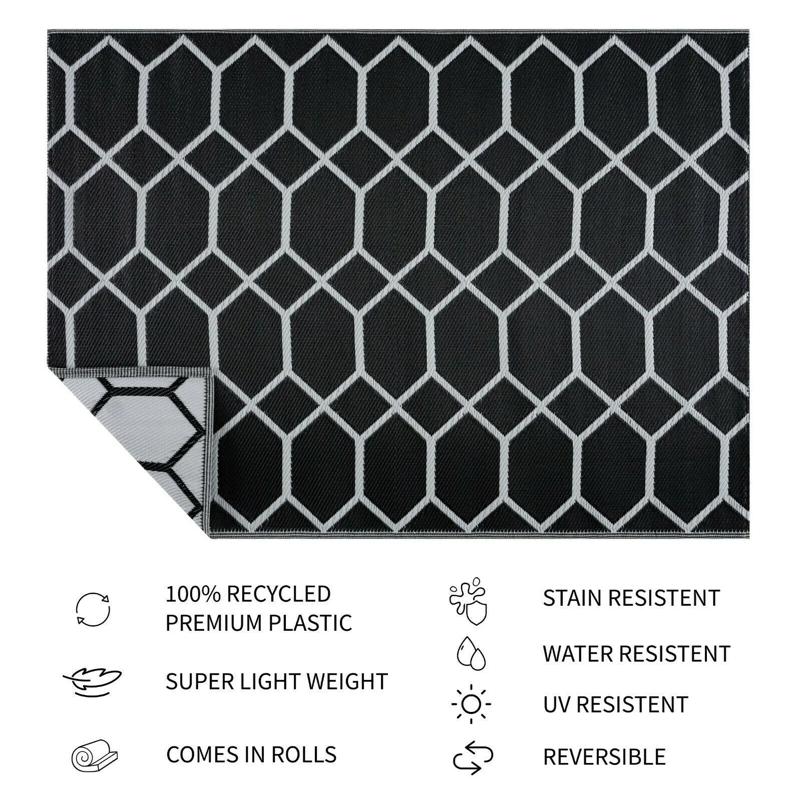 Miami Design 100% Eco-friendly Lightweight Plastic Outdoor Mat/Rug