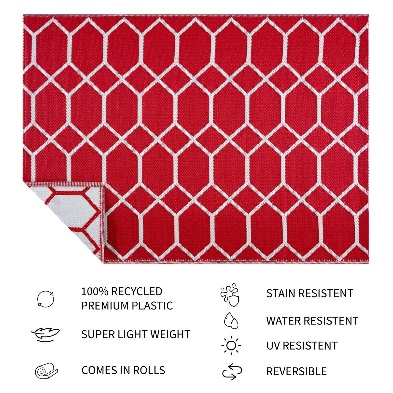 Miami Design 100% Eco-friendly Lightweight Plastic Outdoor Mat/Rug