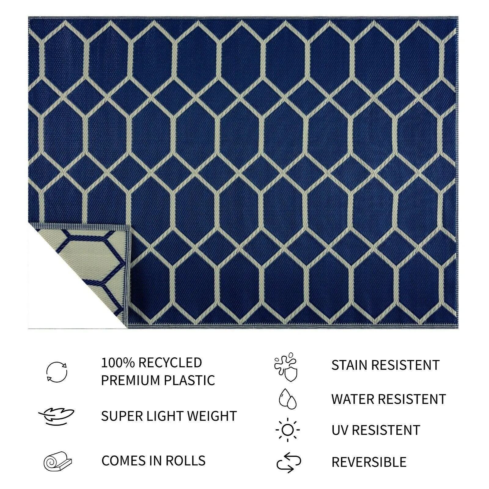 Miami Design 100% Eco-friendly Lightweight Plastic Outdoor Mat/Rug