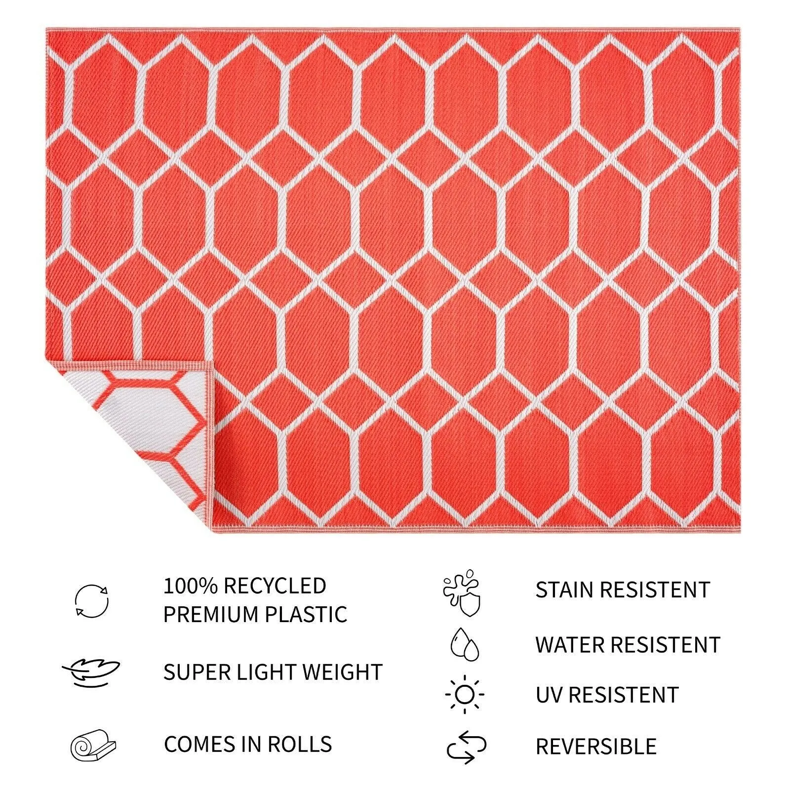 Miami Design 100% Eco-friendly Lightweight Plastic Outdoor Mat/Rug