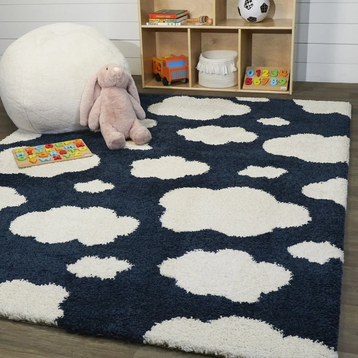Mod-Tod Clouds Kids Shag Area Rug