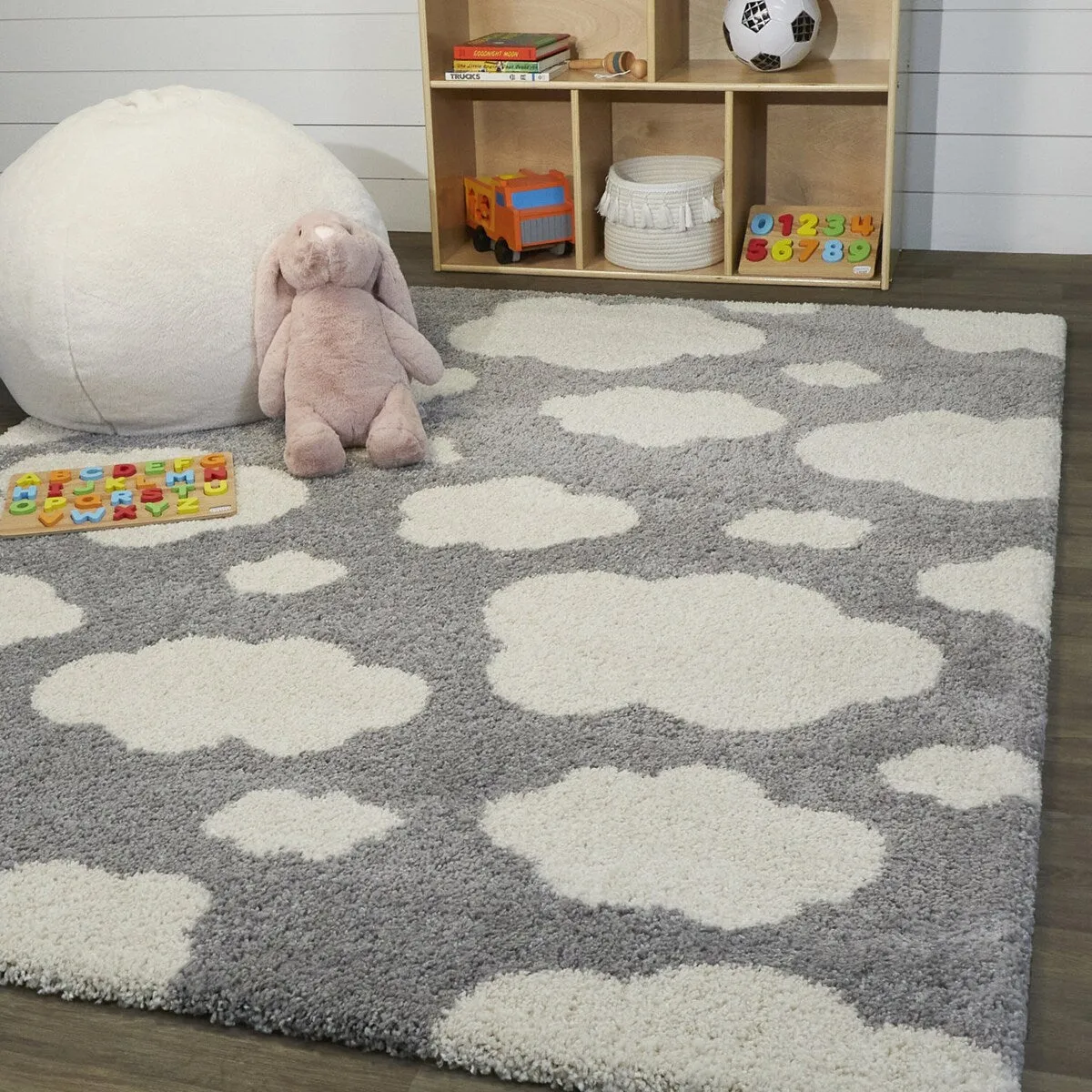 Mod-Tod Clouds Kids Shag Area Rug