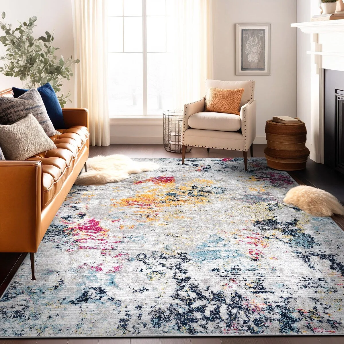 Modern Abstract Whispers Area Rug