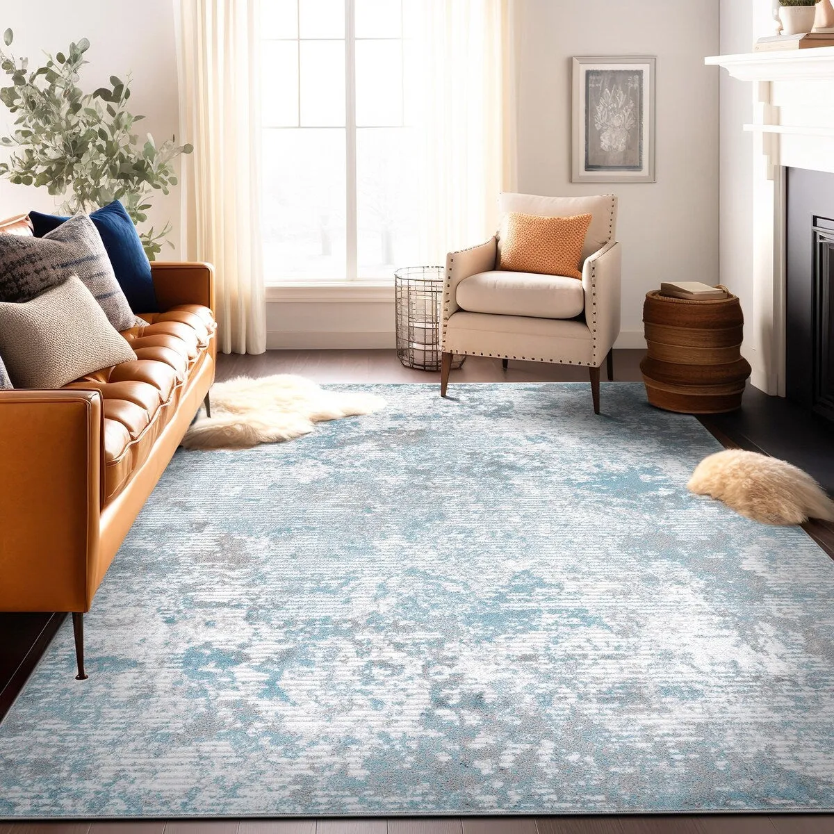 Modern Abstract Whispers Area Rug