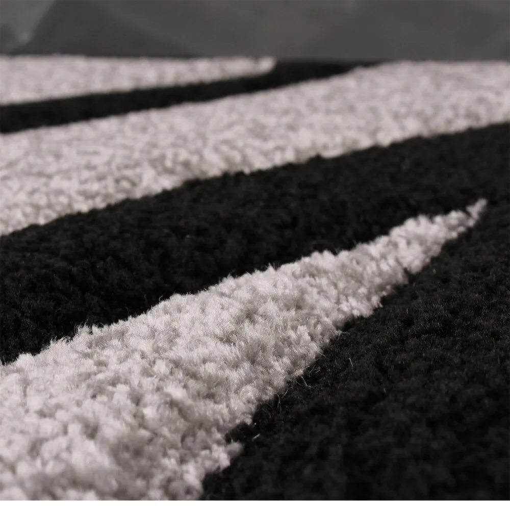 Modern Area Rug Floral Pattern with Contour Cut
