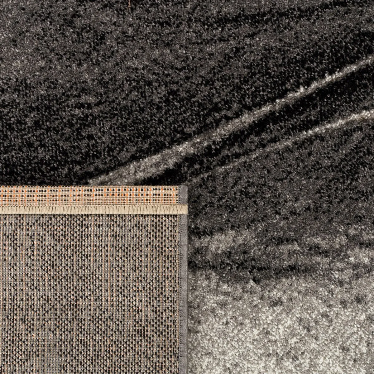 Modern Area Rug for Living Room with Abstract Waves Design