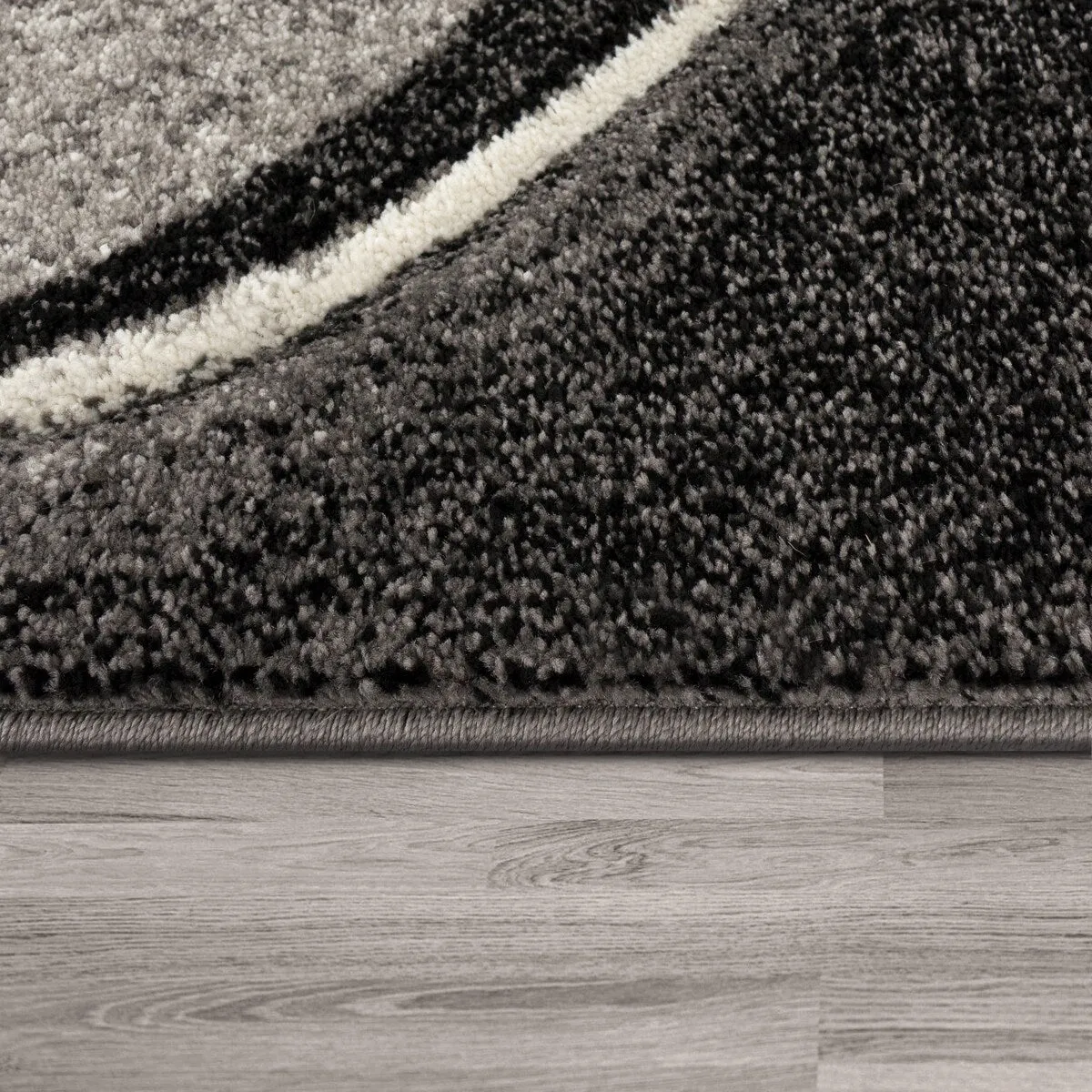 Modern Area Rug for Living Room with Abstract Waves Design