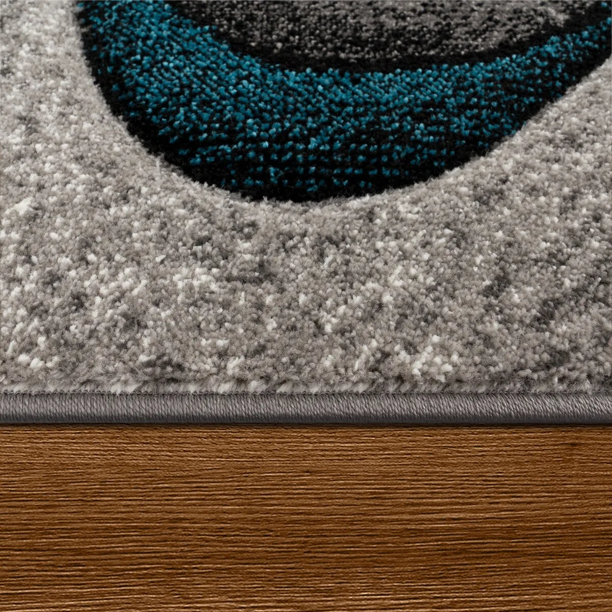 Modern Area Rug for Living Room with Abstract Waves Design
