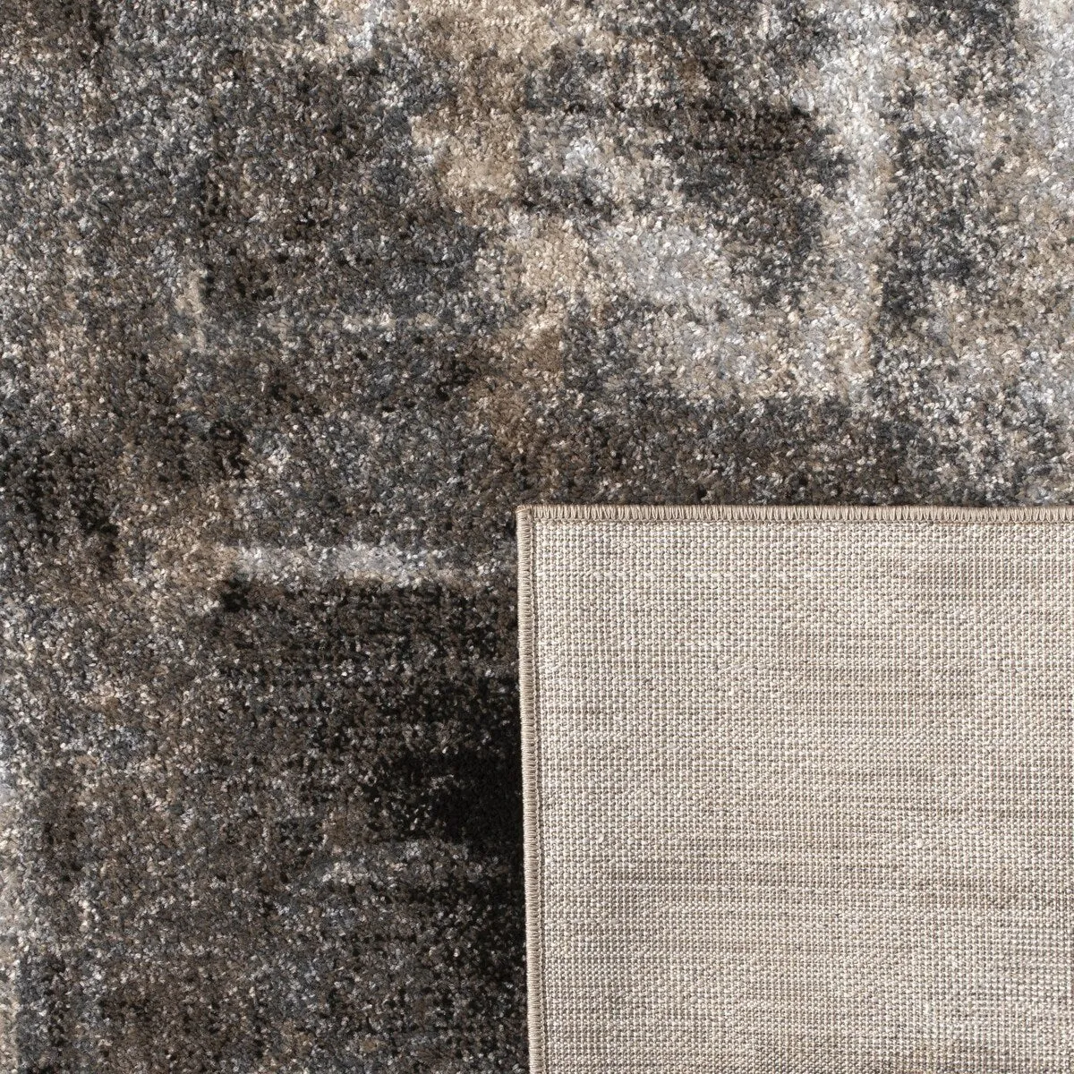 Modern Designer Rug in Cream Brown Black