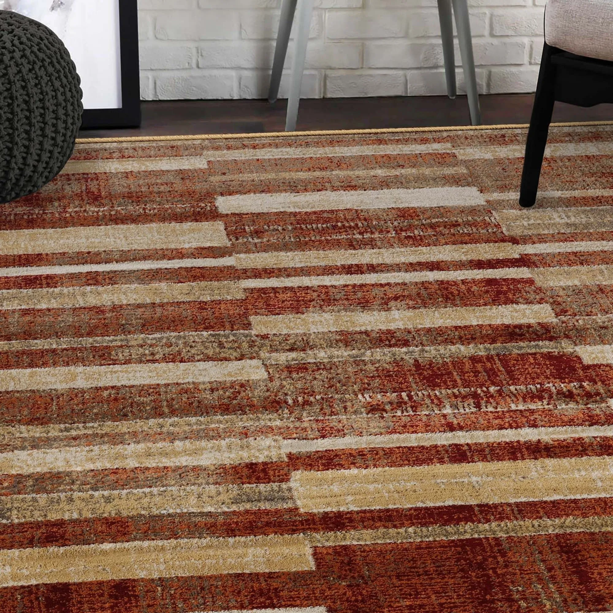 Modern Farmhouse Wide Striped Indoor Runner or Area Rug by Superior
