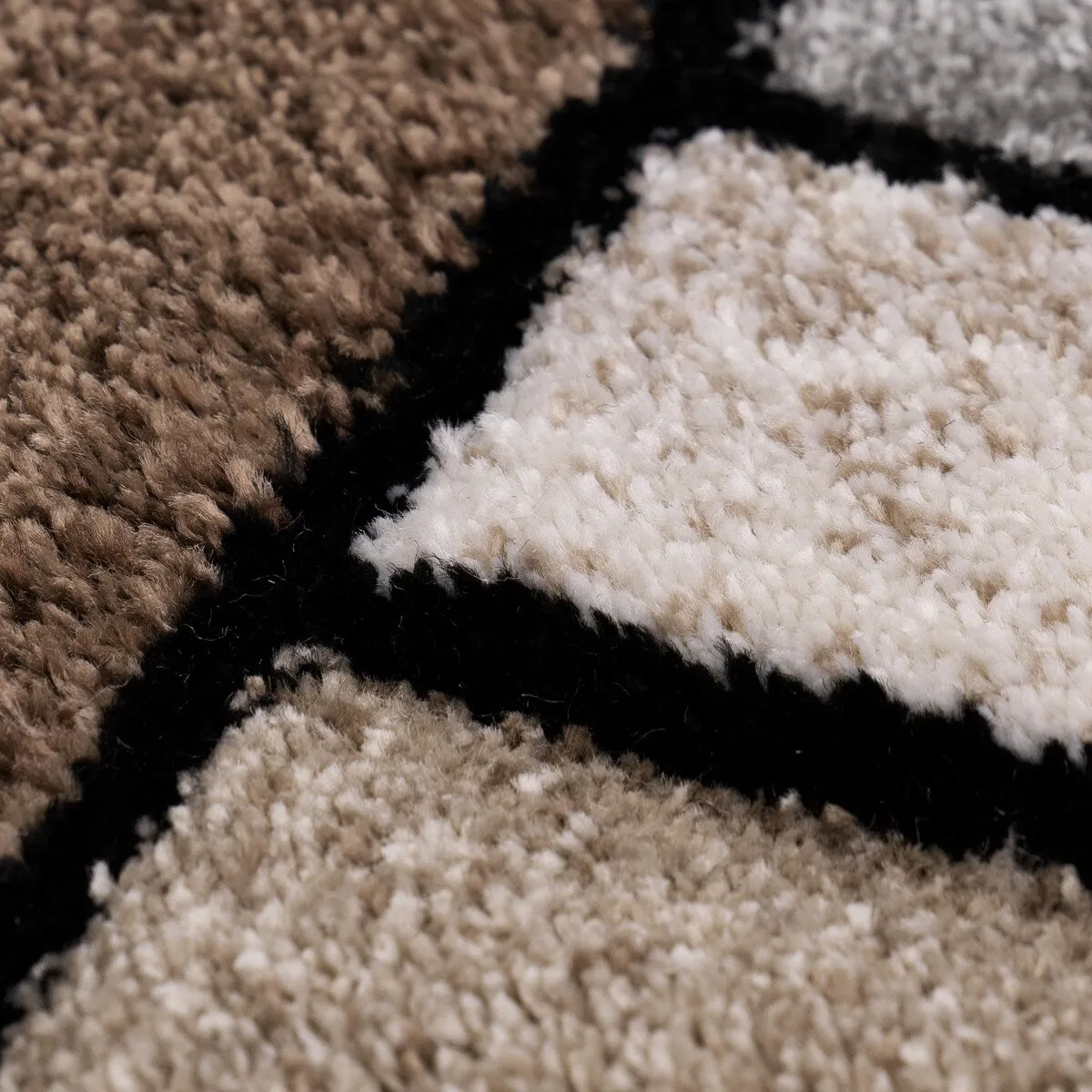 Modern Living-Room Rug Geometric in Brown Beige