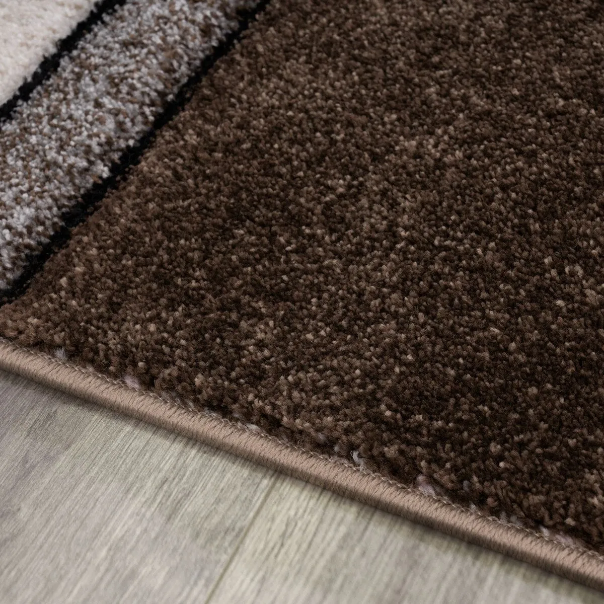 Modern Living-Room Rug Geometric in Brown Beige