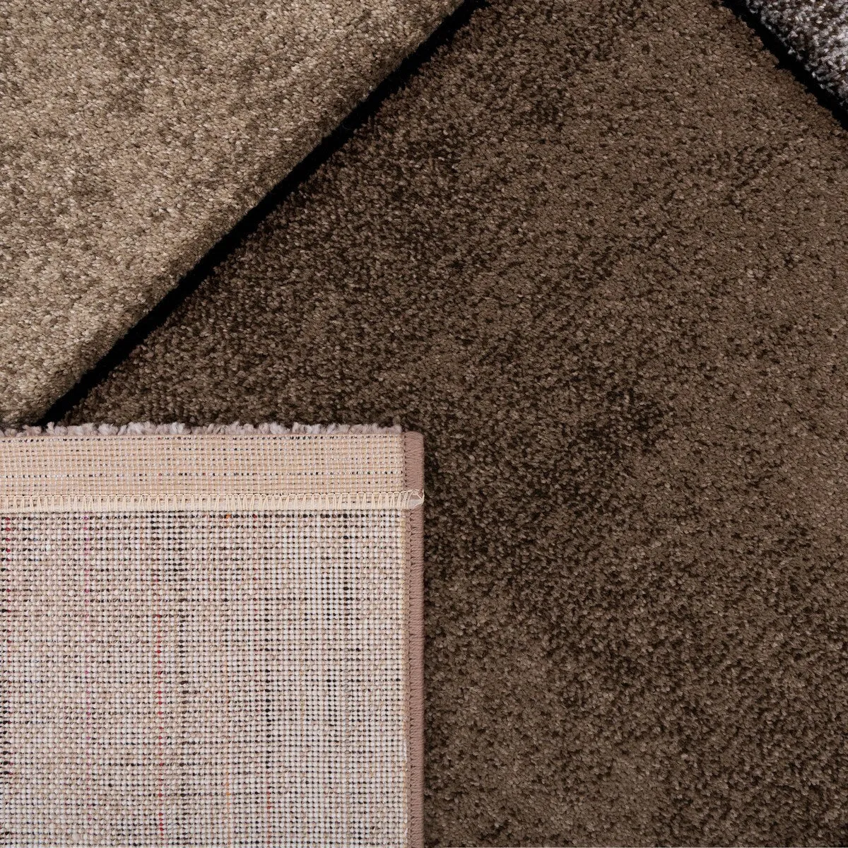 Modern Living-Room Rug Geometric in Brown Beige