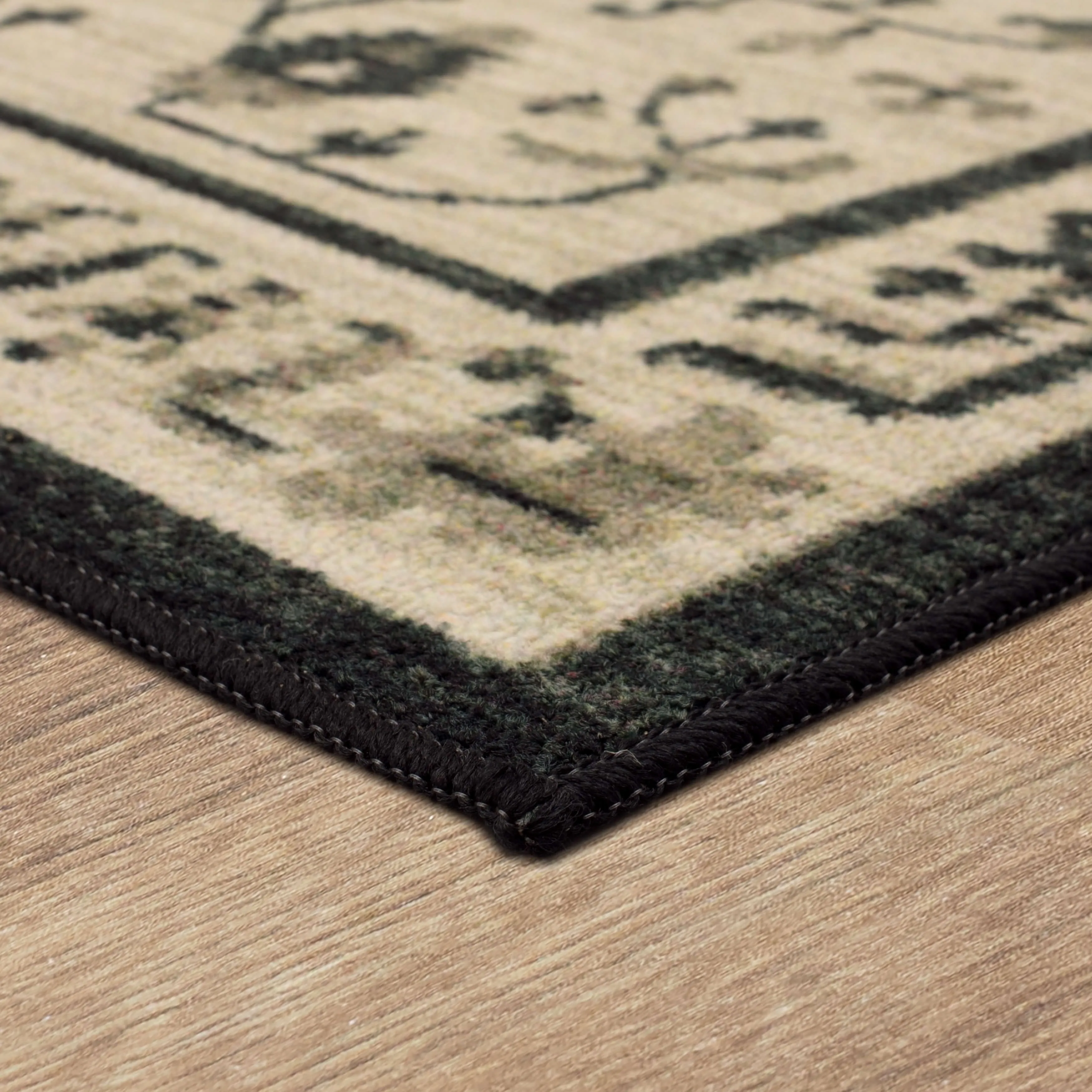 Mohawk Home Daran Black Floral Medallion Area Rug