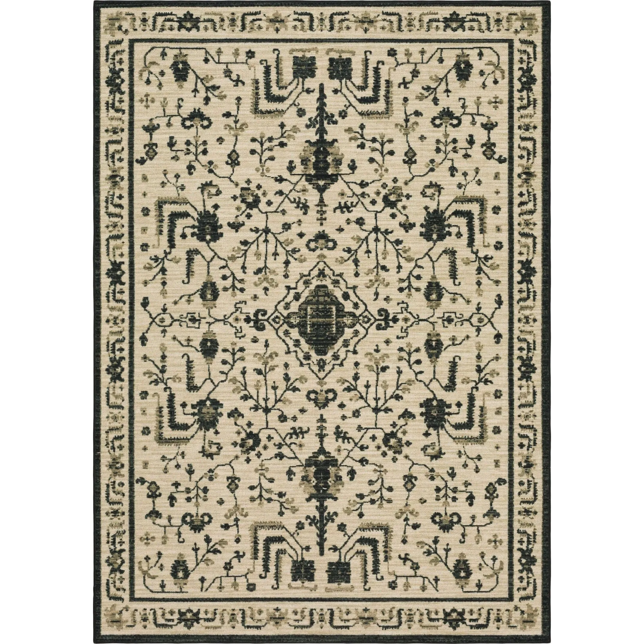 Mohawk Home Daran Black Floral Medallion Area Rug