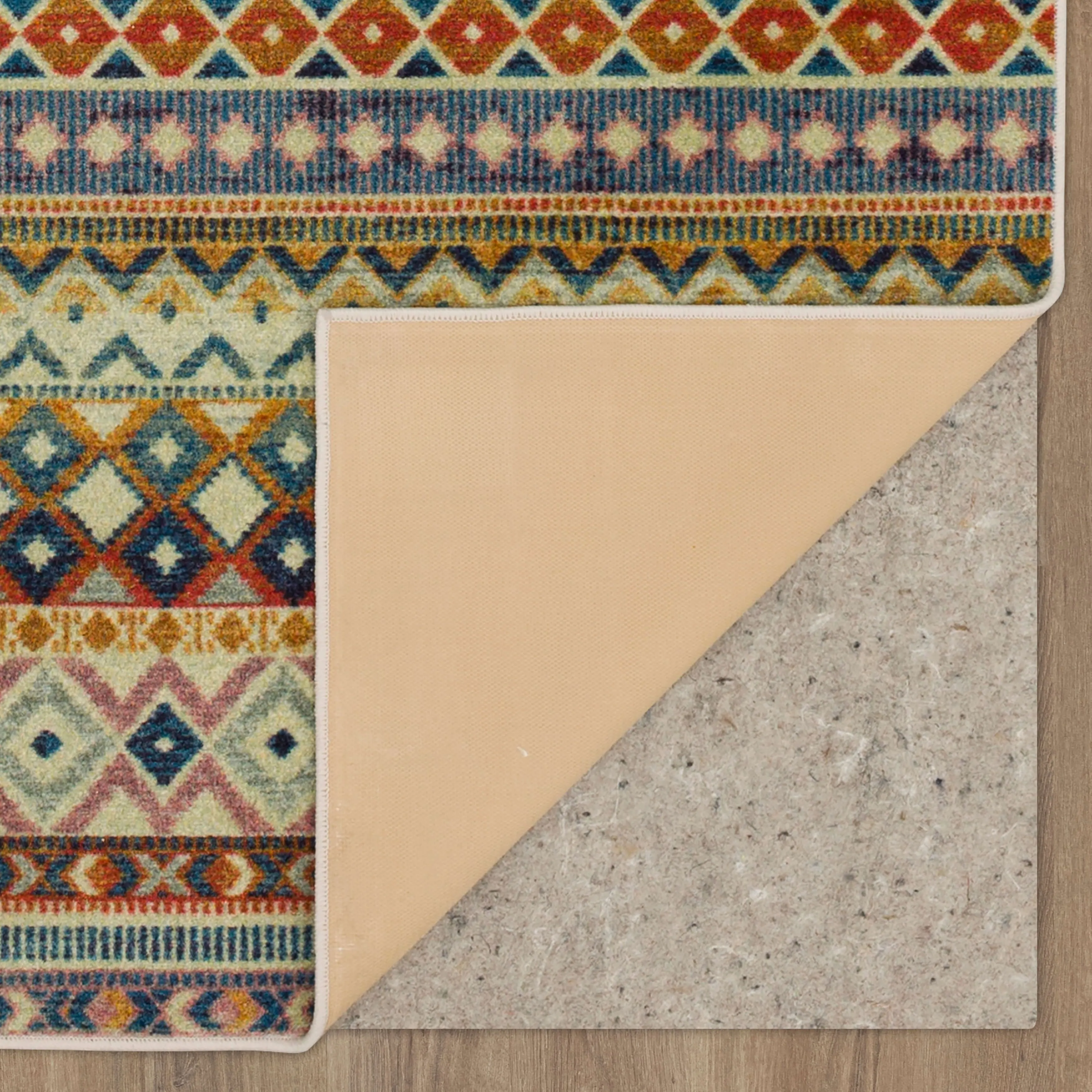 Mohawk Home Myron Blue/Red Southwestern Striped Area Rug