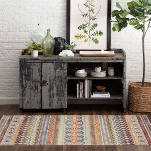 Mohawk Home Myron Blue/Red Southwestern Striped Area Rug