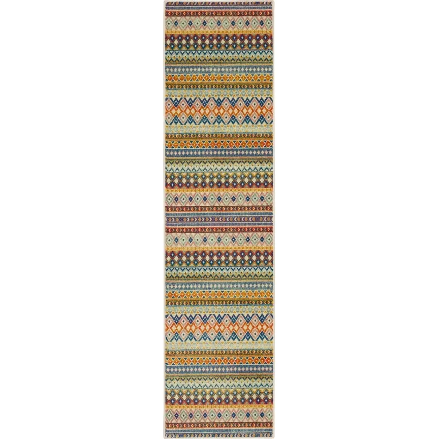 Mohawk Home Myron Blue/Red Southwestern Striped Area Rug