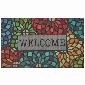 Mohawk Home Welcome Stained Glass All Weather Recycled Rubber Door Mat - 1'6 x 2'6