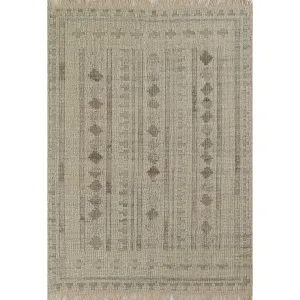 Momeni Bristol Geometric Hand Woven Wool and Cotton Ivory Area Rug