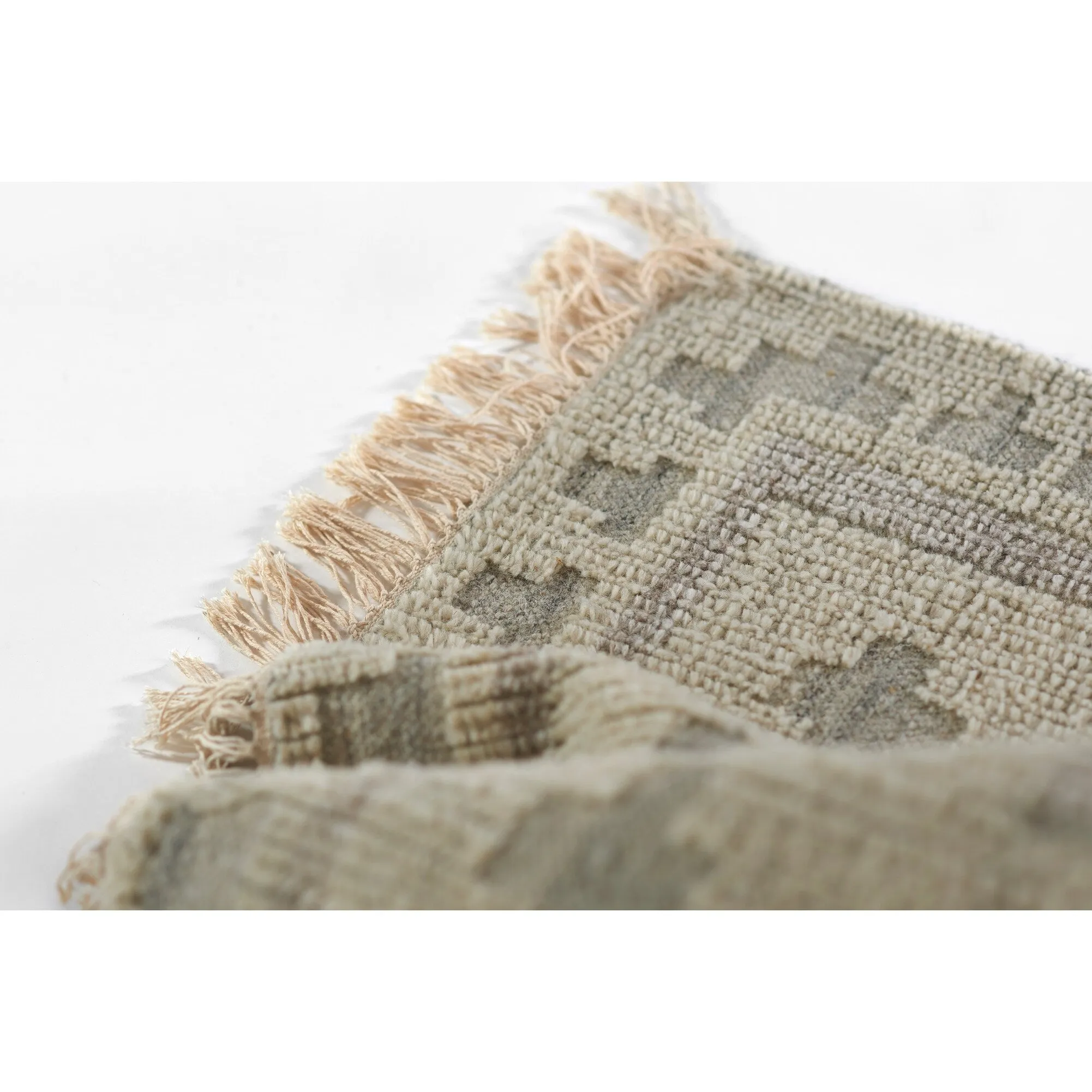 Momeni Bristol Geometric Hand Woven Wool and Cotton Ivory Area Rug