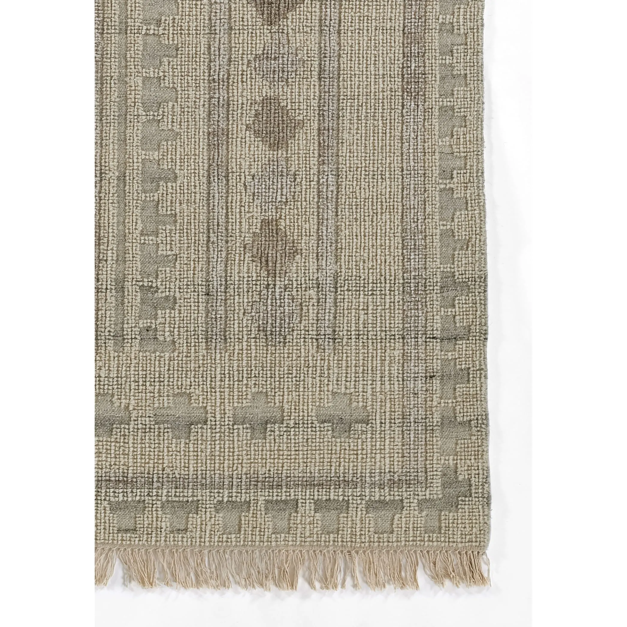Momeni Bristol Geometric Hand Woven Wool and Cotton Ivory Area Rug